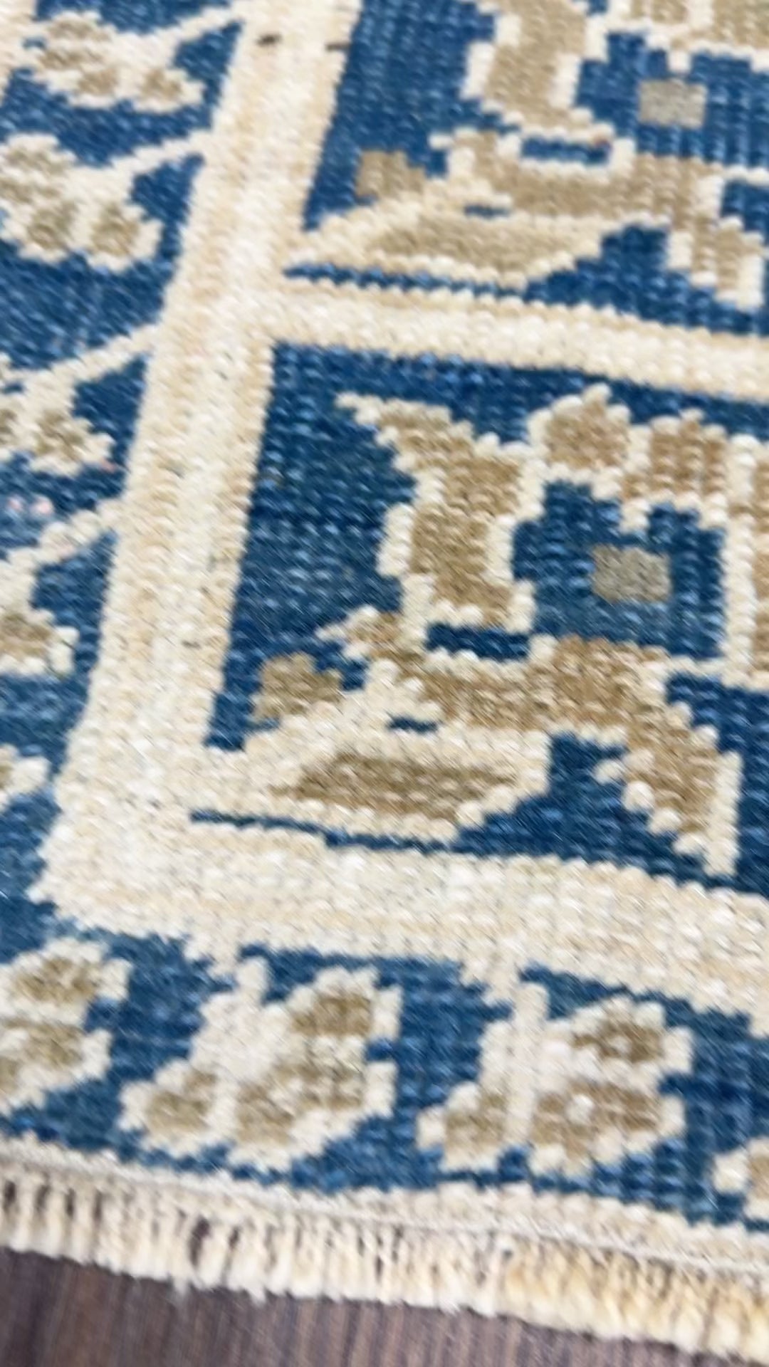 24x 45 Hand knotted , wool on wool, vintage Turkish mini rug